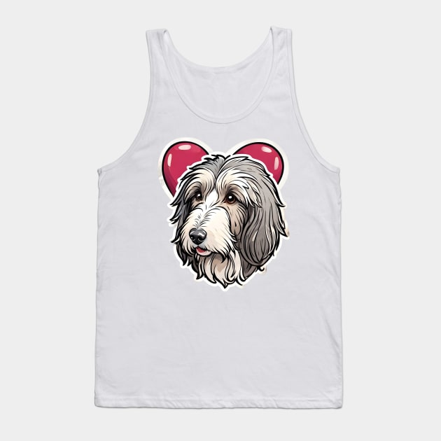 Cute Bearded Collie Love Tank Top by vanityvibes